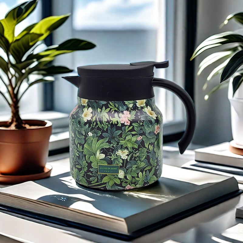 Exquisite Vintage Floral Tea Thermos with Integrated Infuser